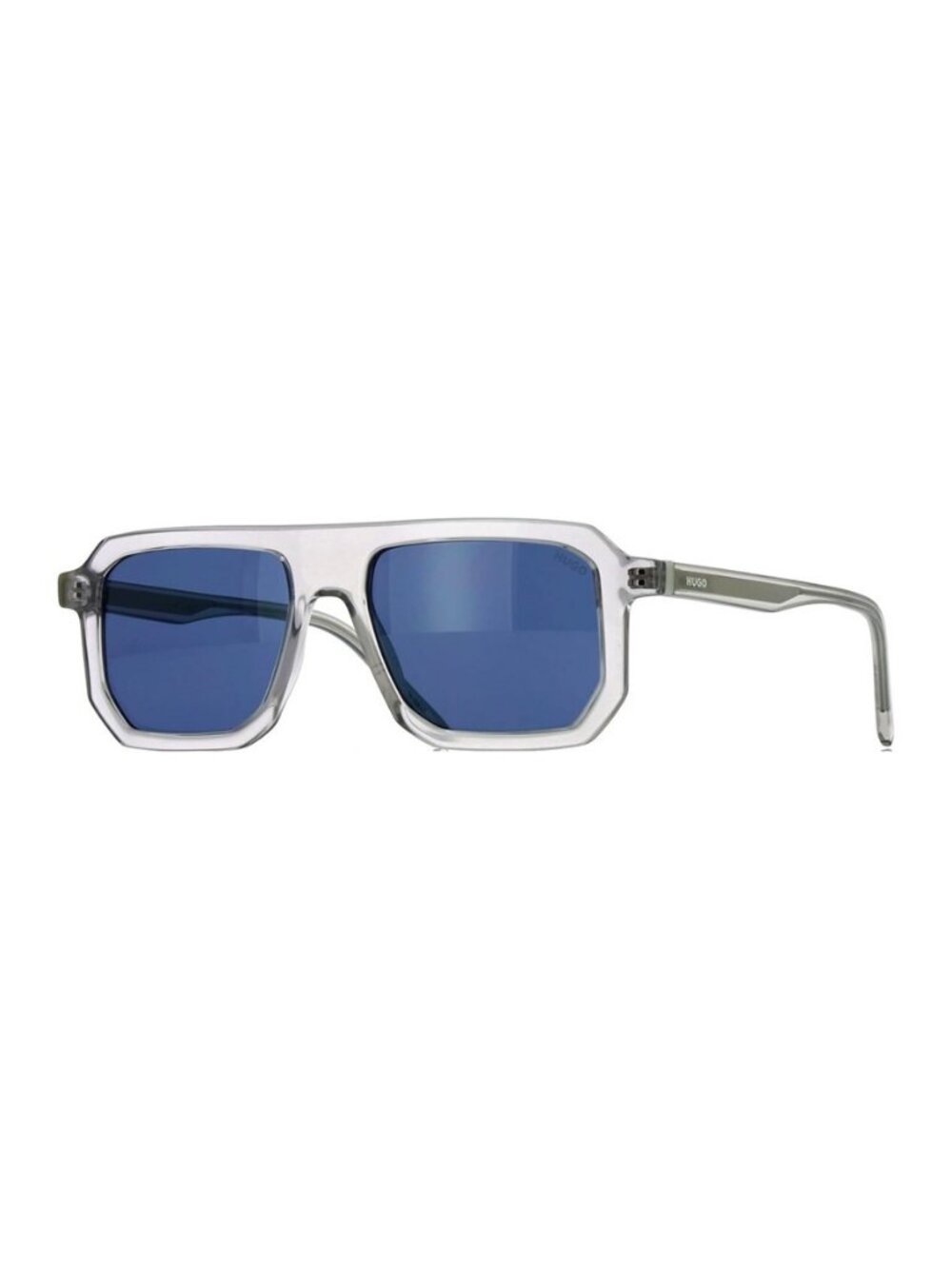 New Authentic Hugo Boss Men's Grey Crystal Square Acetate Sunglasses